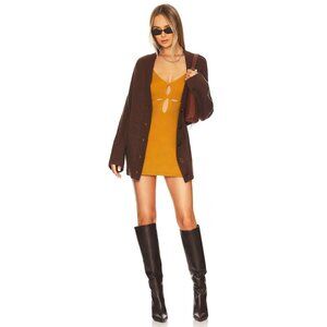 For Love & Lemons Maggie Mini Dress Mustard Yellow Size Medium